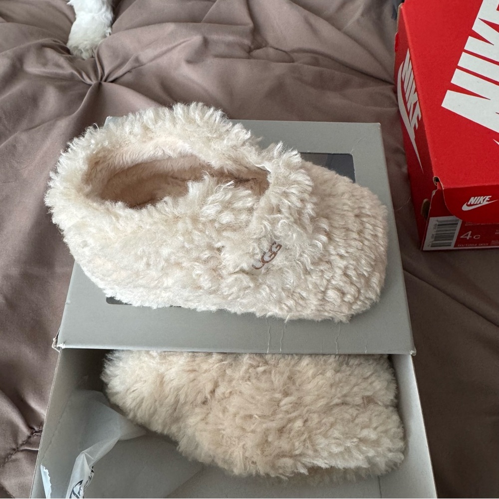 UGG Women's Plush Shearling Slip-On Slippers in Cream